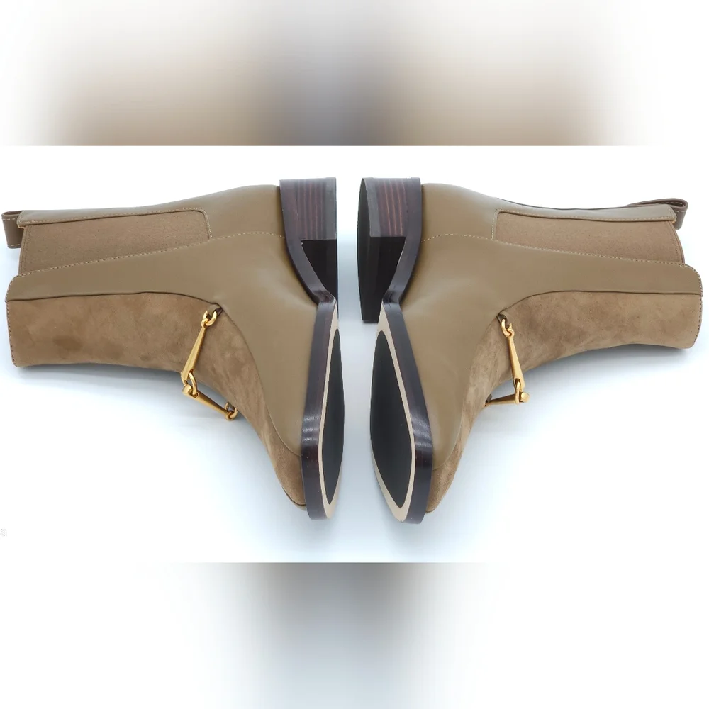 TORY BURCH Size 5 Equestrian‎ Link Chelsea Ankle Leather Boot